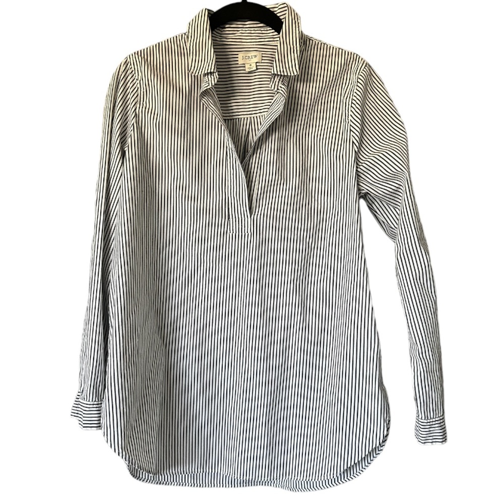 J. Crew Striped Tunic Top in Poplin Cotton. Size SM
